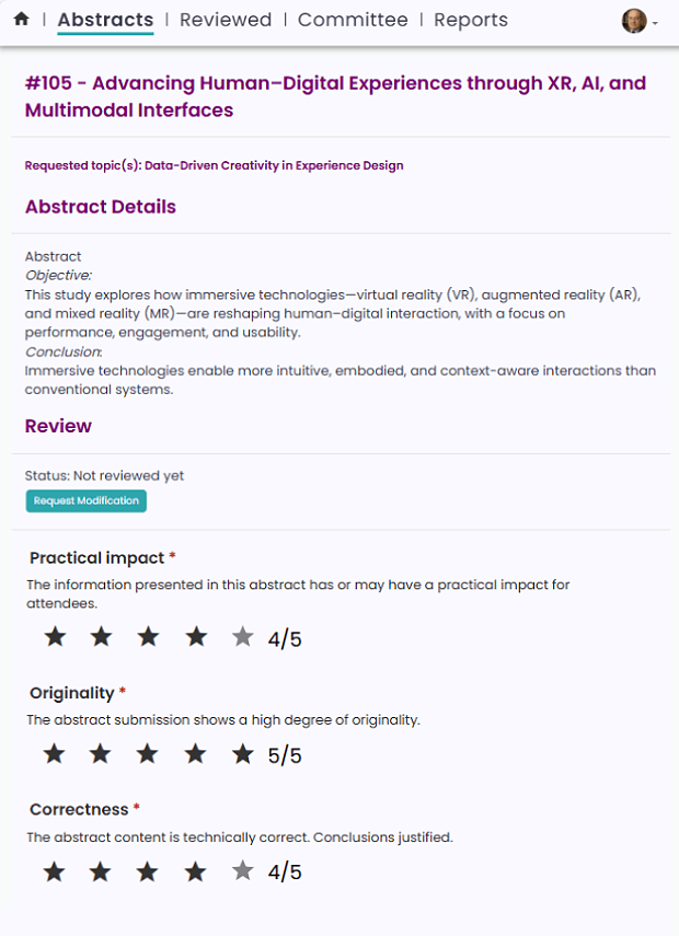 Abstract review process
