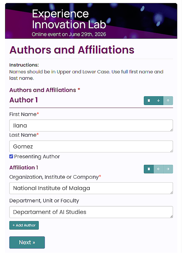 Abstract submission form